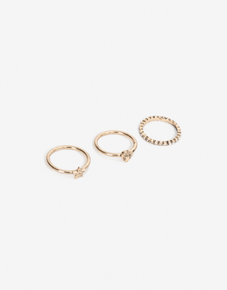 Sets Anillos Folk Set De Anillos Boho - Dorado Antique Gold