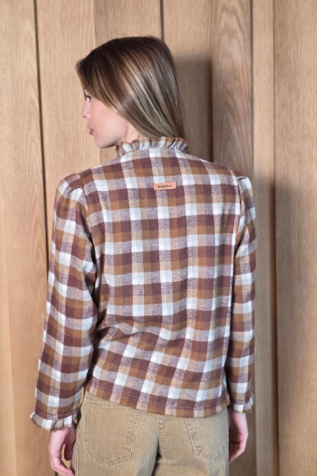 Camisa Mili escocés camel