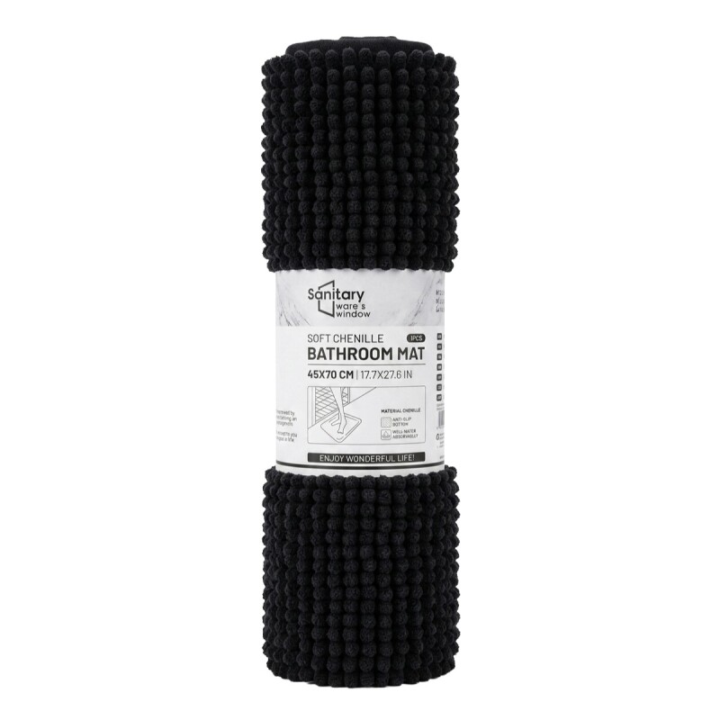 ALFOMBRA NEGRA P/BAÑO 45X70CM Unica