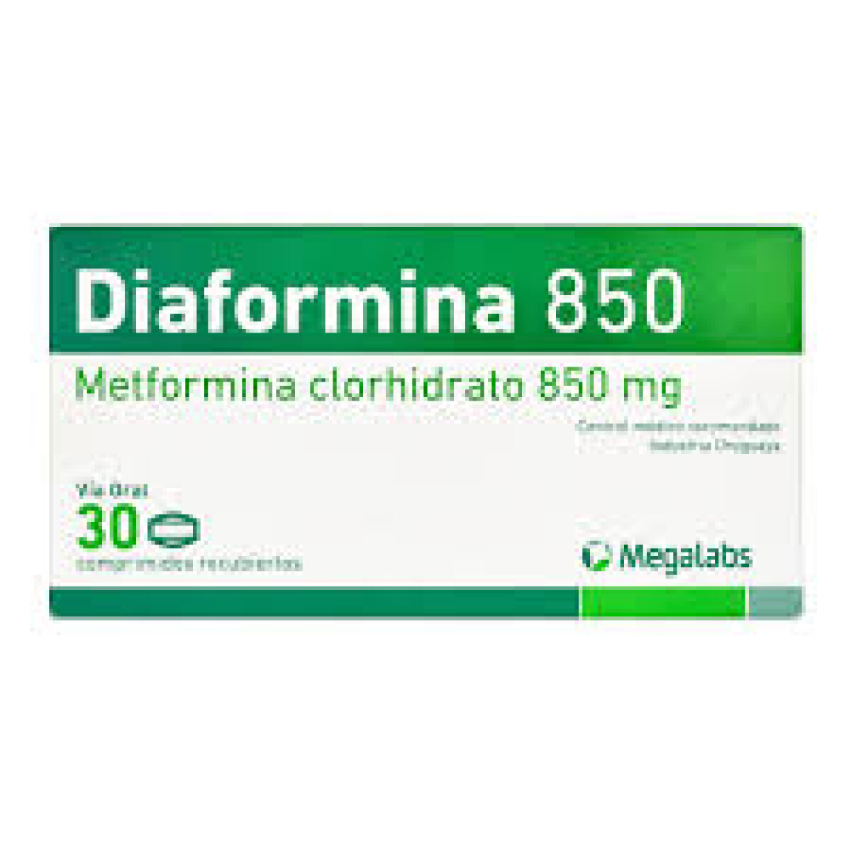 Diaformina 850mg 30 Comprimidos 