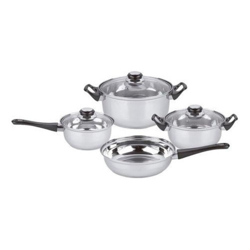 Batería de cocina Cuori Milen 7 piezas en acero inoxidable Plateado