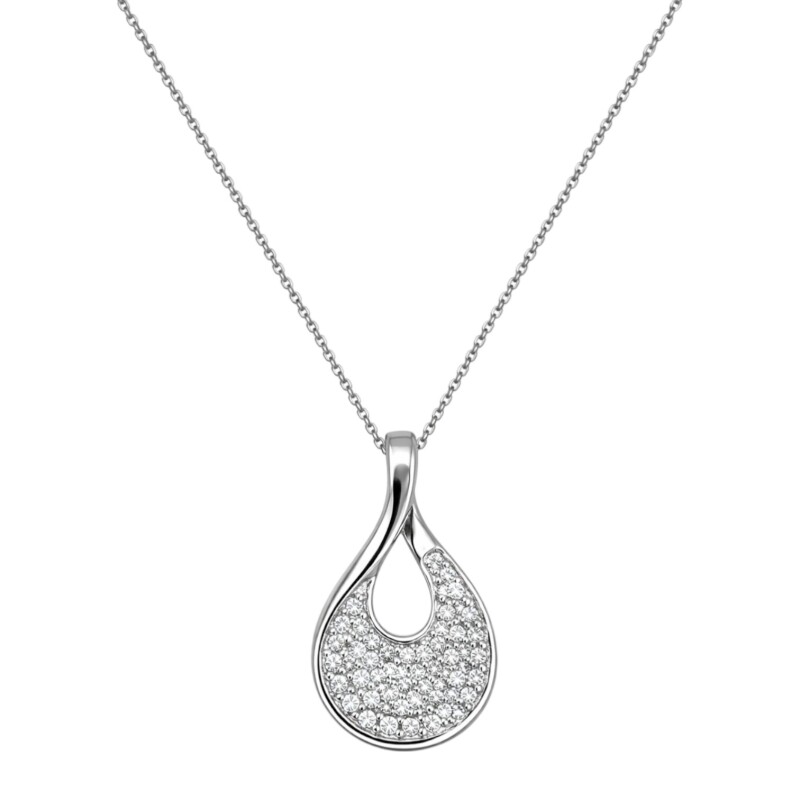 Dije gota irregular - Plata 925 - zirconias - CP4745 conpiedra