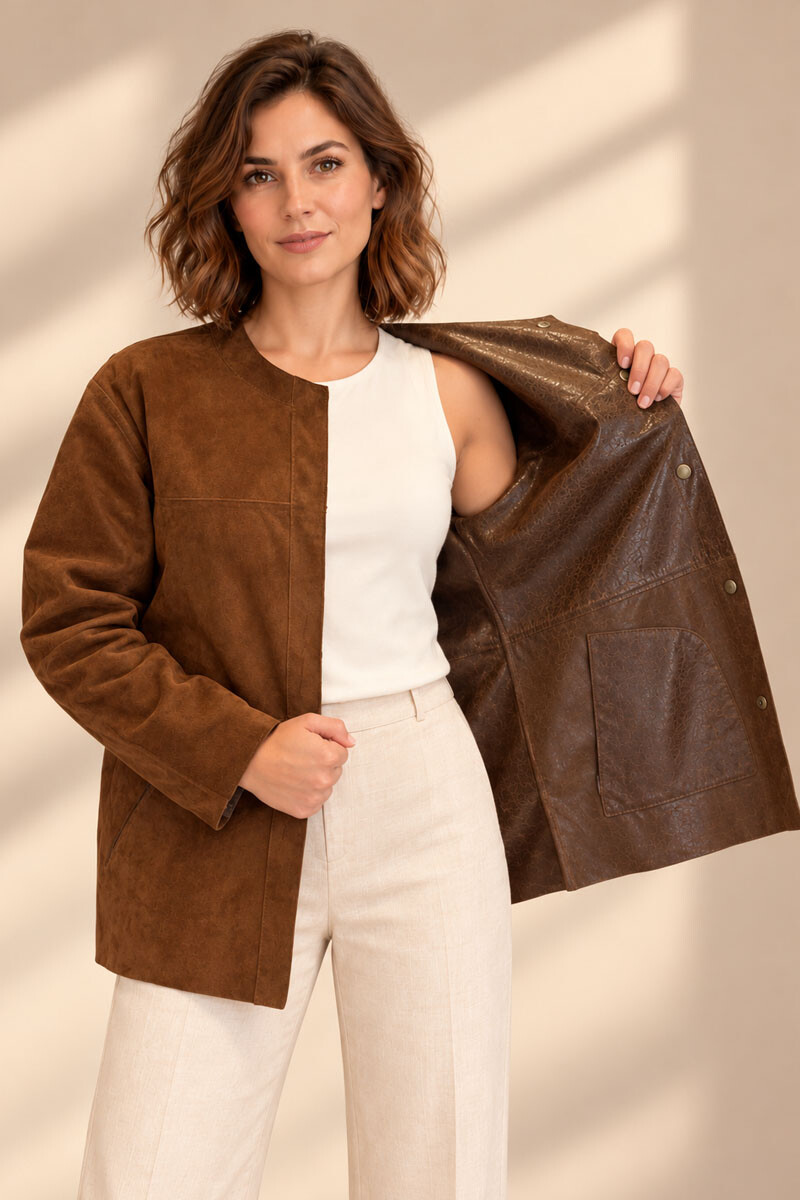 Camisa megan Marron brillo reversible