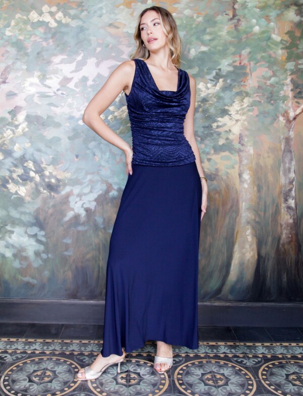 Vestido Maxi Brillo AZUL