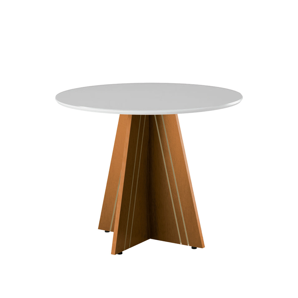 Mesa Dublin 1030x1030 Mm Light C/vidrio Color Blanco 