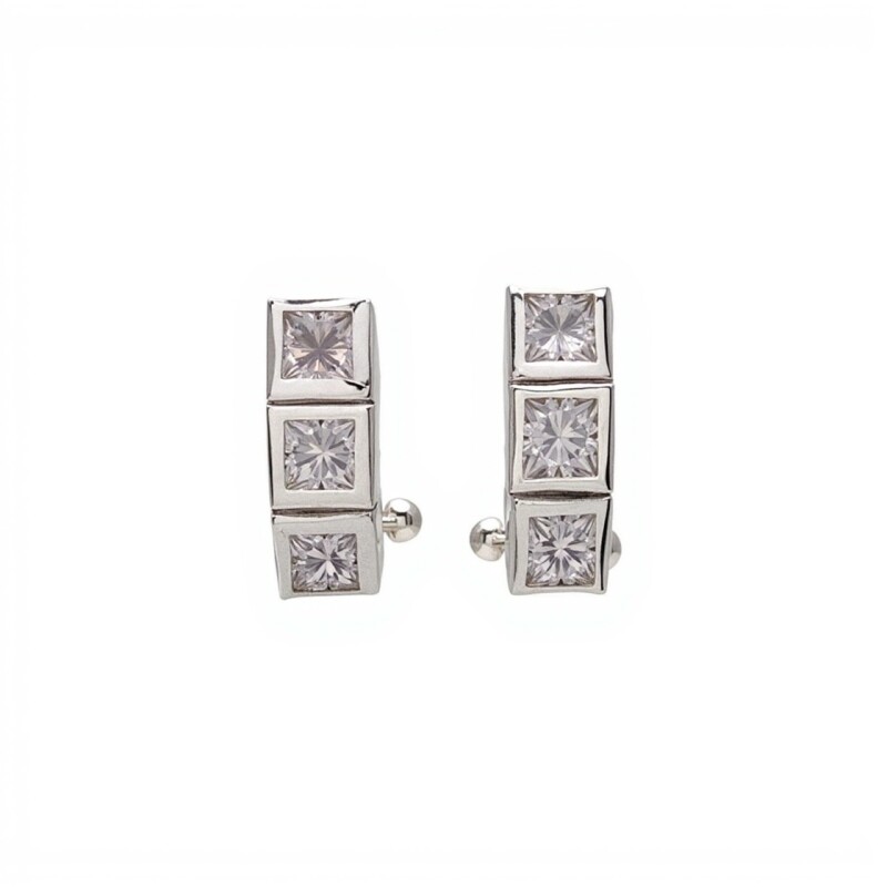 Caravanas Medio aro con Piedra-Plata 925-Piedra Zirconia-CA3009 conpiedra