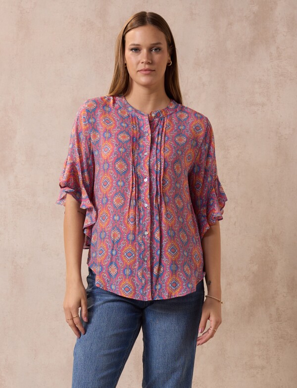 Blusa Manga Volado ROSA/MULTI