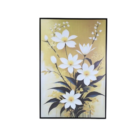 CUADRO DEC FLORES BLANCAS 60X90CM Unica
