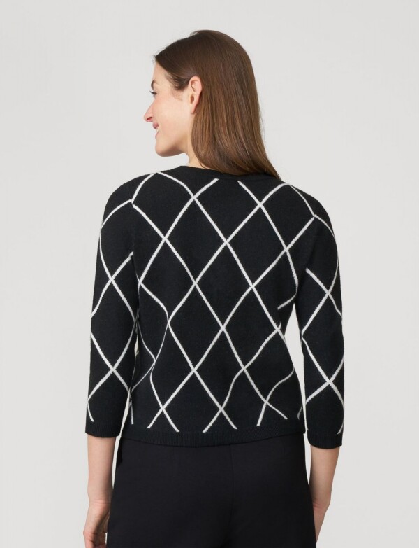 Cardigan Rombos NEGRO/BLANCO