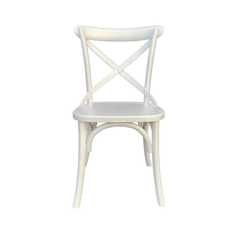 SILLA CROSS 46x42x87CM ASIENTO EN MADERA BLANCO SILLA CROSS 46x42x87CM ASIENTO EN MADERA BLANCO