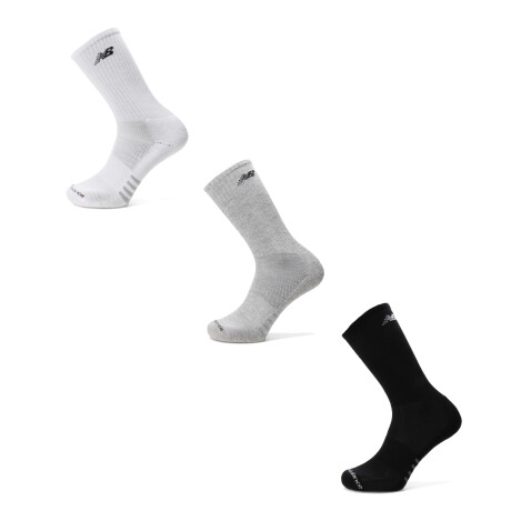 Medias Unisex New Balance Crew X3 Negro - Gris