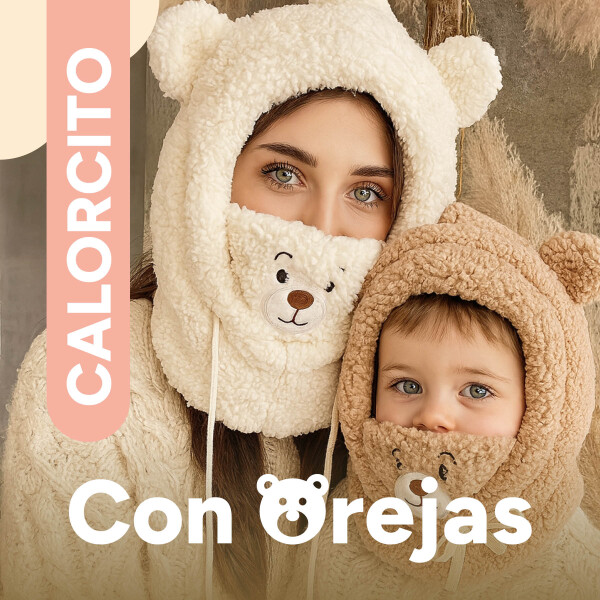 Gorro Pasa Montañas Corderito Orejas Frio Invierno Termico Variante Color Marrón Oscuro