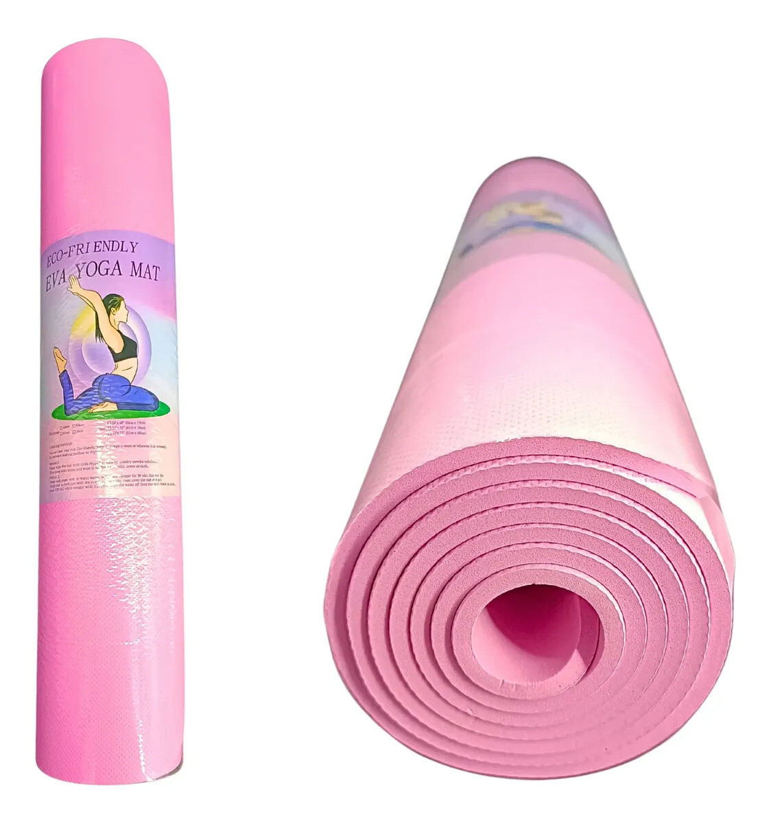 Alfombra para ejercicio, yoga, pilates. 6mm de espesor - Rosa 