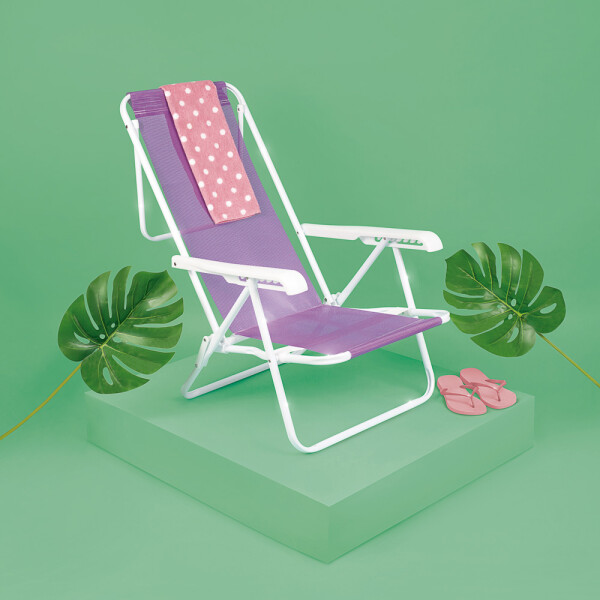 SILLA RECLINABLE 8 POSICIONES ACERO SANNET LILA LILA
