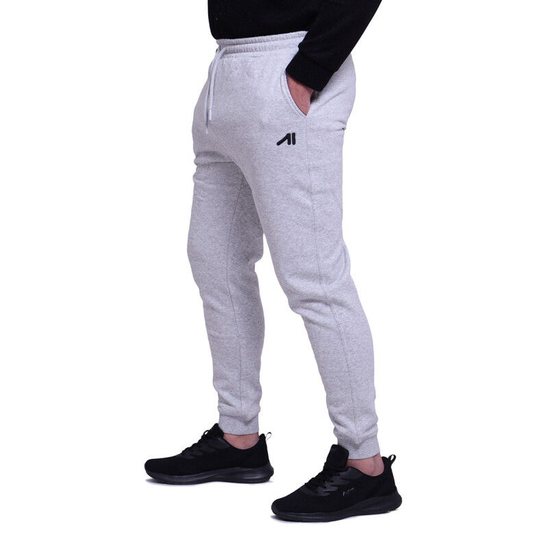 Pantalón Hombre Austral Con Puño Y Felpa Gris Melange