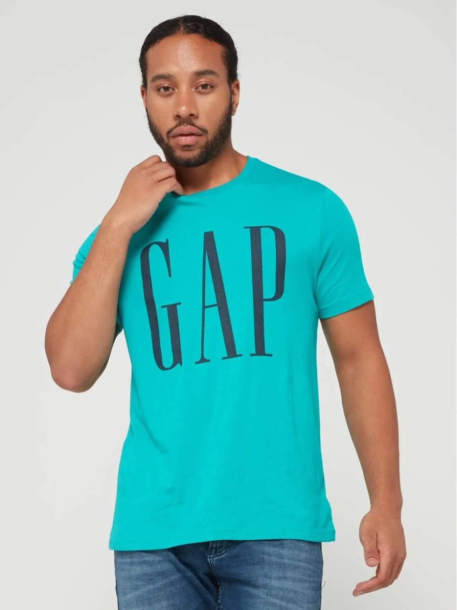 Remera Logo Gap Manga Corta Hombre - Calypso Blue 