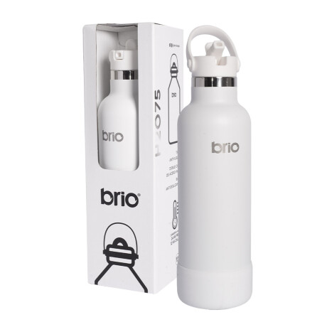 Botella En Acero Inoxidable brio 750ml Con Sorbito Y Manija Blanco