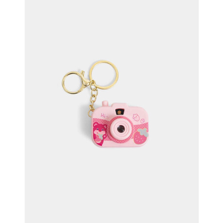 Llavero Con Camara Vintage Rosa Claro