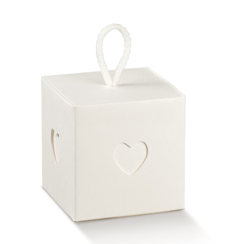 Caja corazon 8x8x8 cm. - BLANCO Caja corazon 8x8x8 cm. - BLANCO