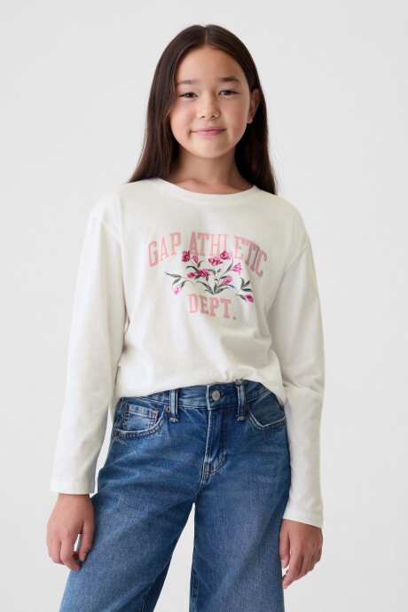 Remera Logo Gráfico Manga Larga Niña New Off White