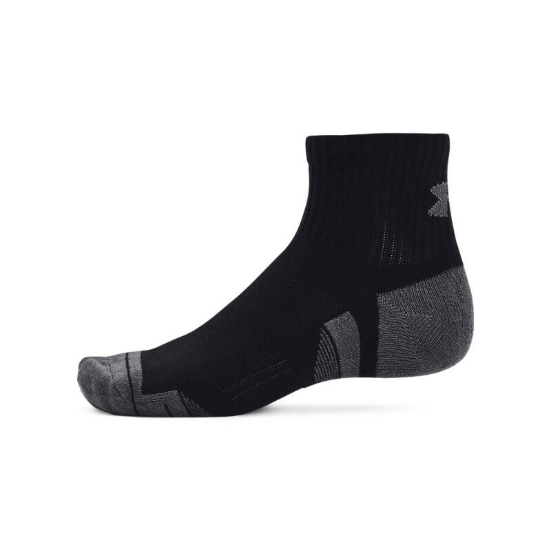 UA Performance Cotton 3p Qtr-WHT BLK-001