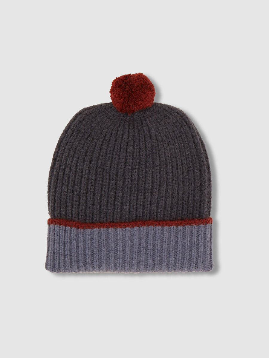 Gorro De Rayas Gris Marengo