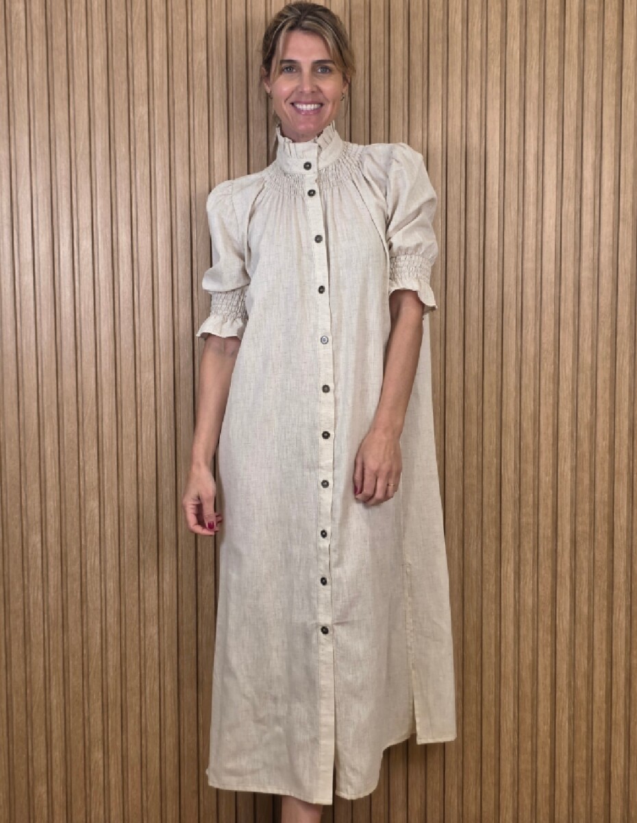 Vestido Maldivas - Lino Beige Melange 