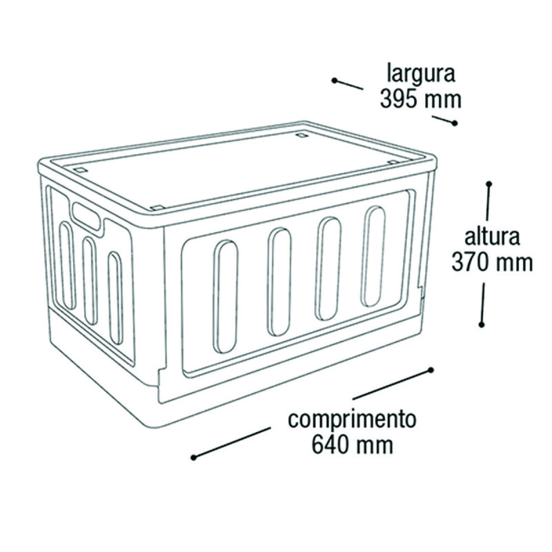 Caja organizadora plegable 75 lts NEGRO