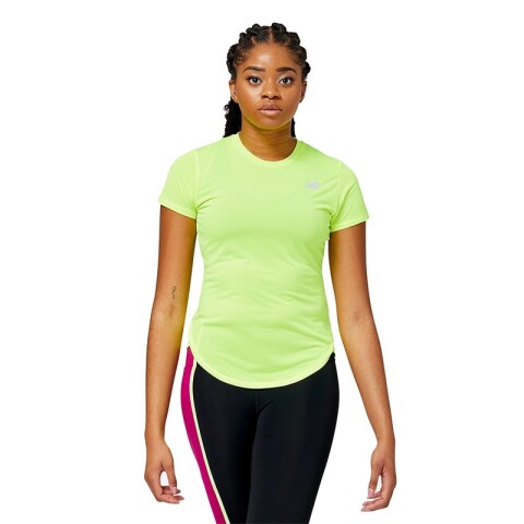 Remera New Balance Accelerate Sleeve Amarillo