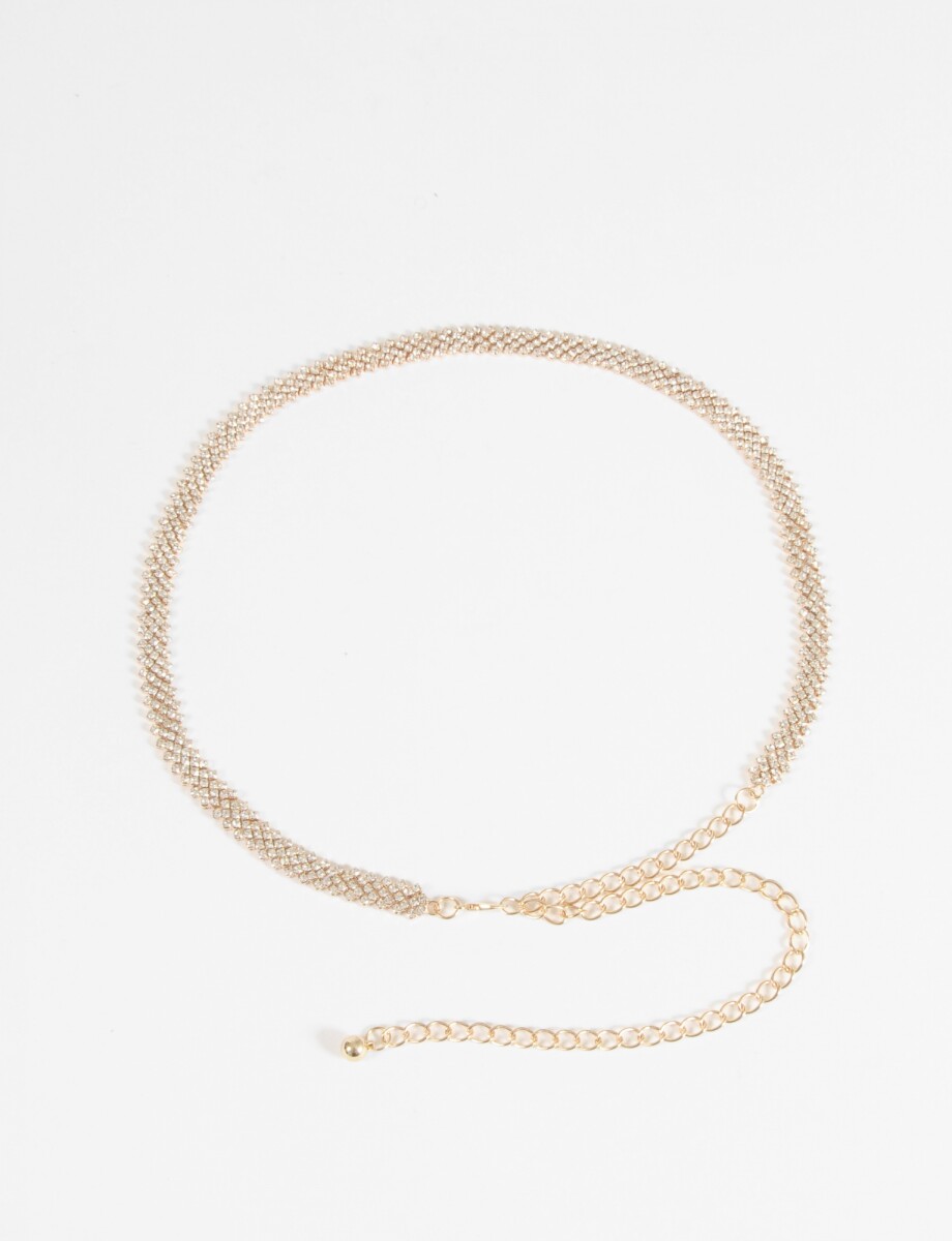 Cinturón metálico strass - dorado 