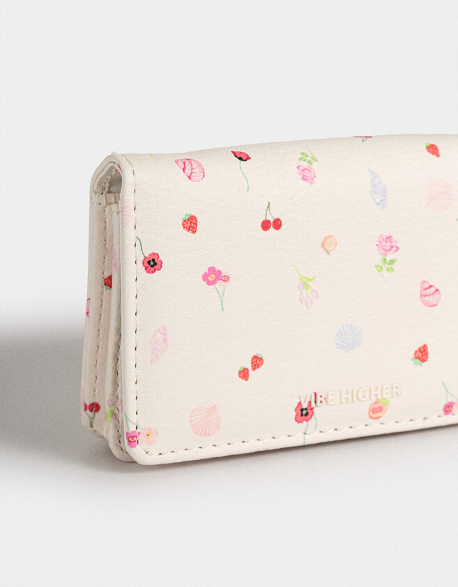 Monederos Monedero Cuerina Flores - Estampado Flores