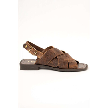 Sandalias Entrecruzada Chocolate