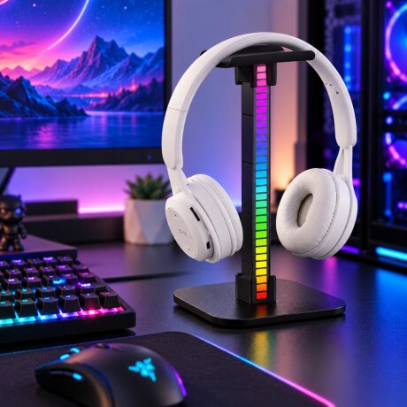 SOPORTE DE AURICULARES CON LUCES LED SOPORTE DE AURICULARES CON LUCES LED