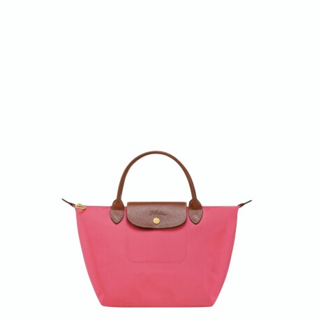 Longchamp -Cartera Longchamp plegable de nylon con cierre y asa corta, Le pliage S Fucsia