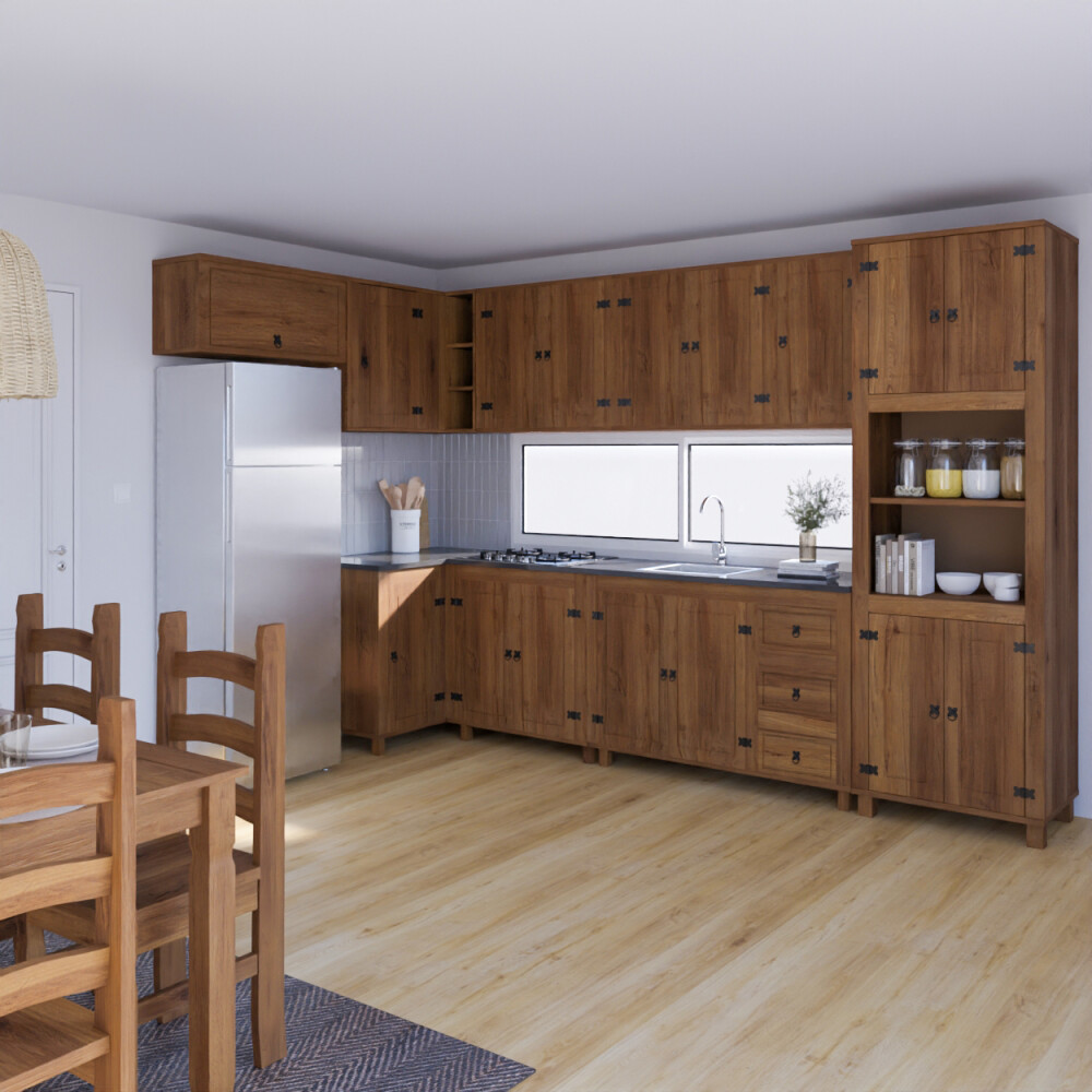 Bajo mesada Esquinero - Linea Mexicana Nogal