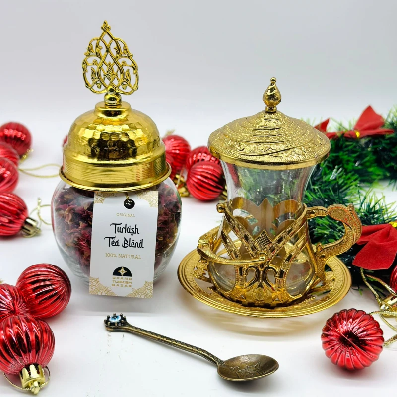 Set de té para una persona dorado Set de té para una persona dorado