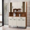 Kit de Cocina Golden 8 Ptas 2 Cajones Nogueira/Off White Kit de Cocina Golden 8 Ptas 2 Cajones Nogueira/Off White