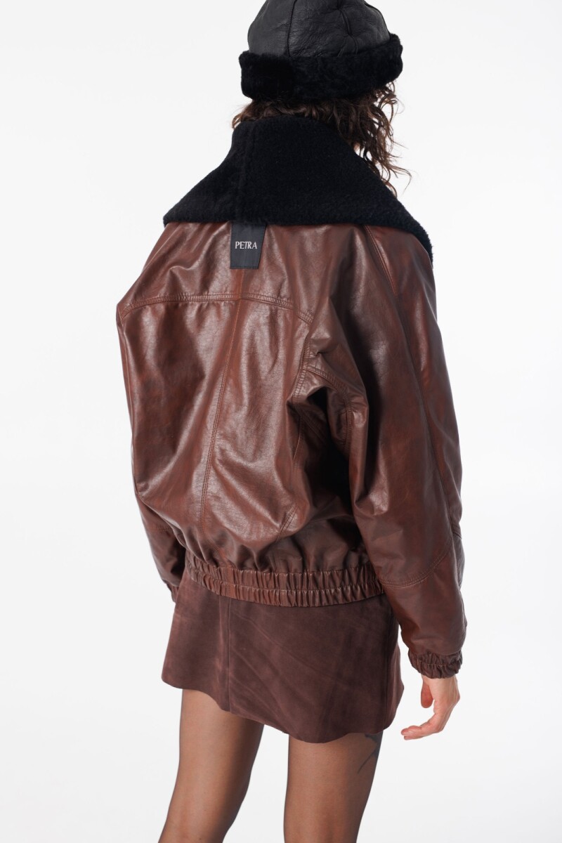 Campera Leather Relampago Bordeaux