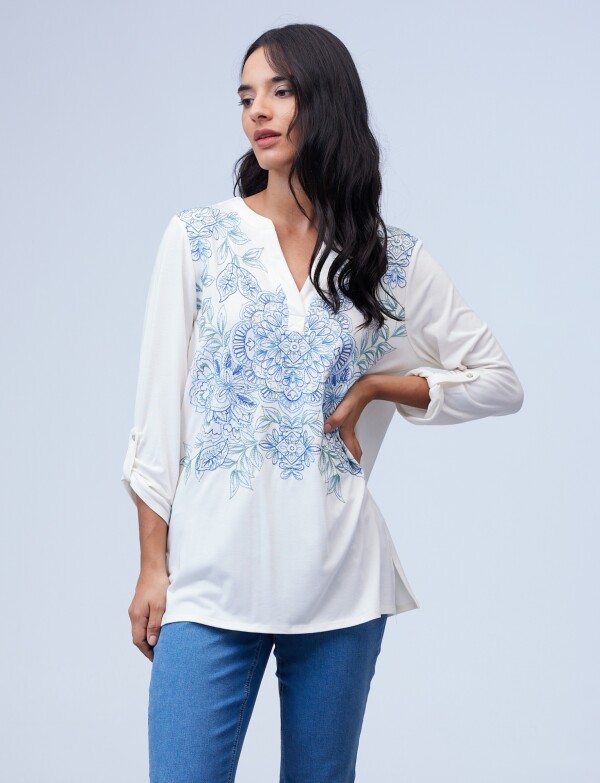 Blusa Bordada CRUDO/MULTI