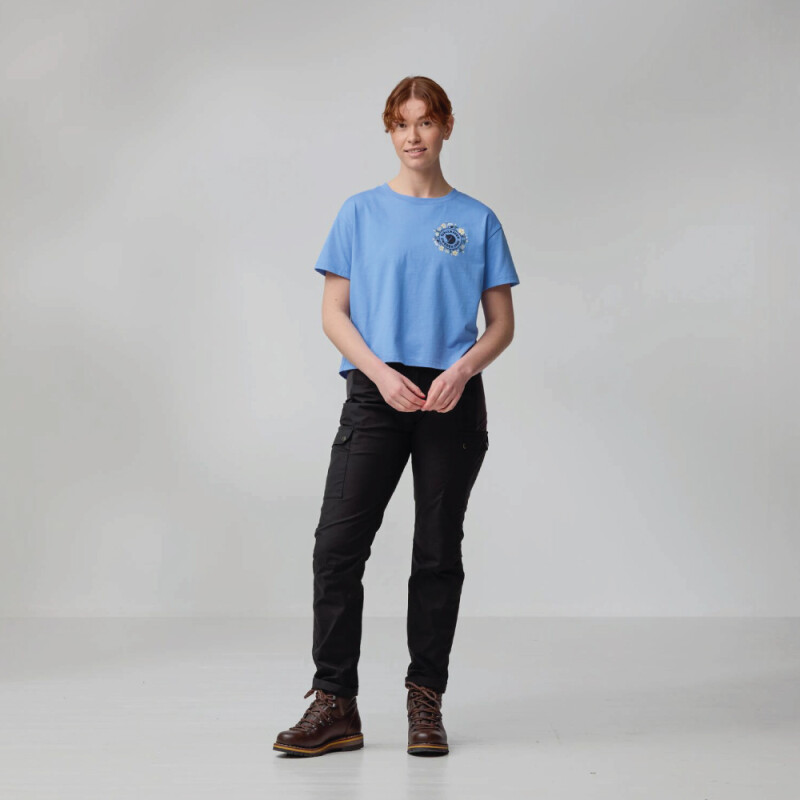 Polo Fjallraven Fjallblomster Logo T-shirt W Mujer Chalk White