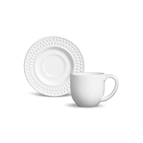 TAZA DE CAFE C/PLATO RAVENA ROMA BLANCO PORTO 72ML TAZA DE CAFE C/PLATO RAVENA ROMA BLANCO PORTO 72ML