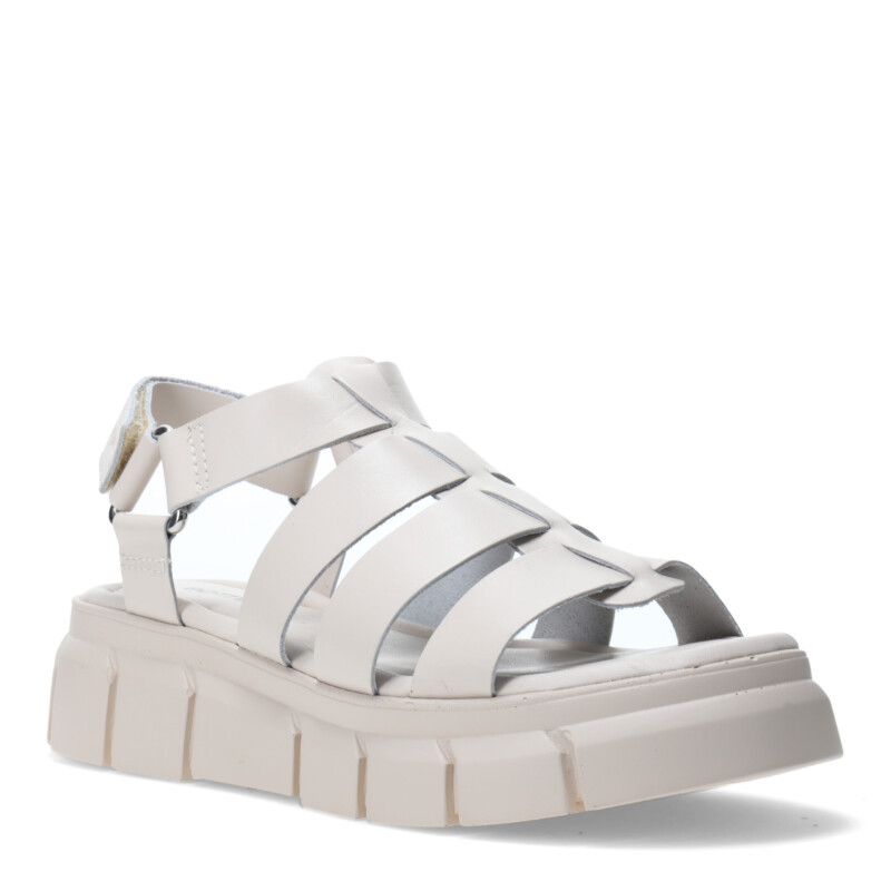 Sandalia de Mujer Bottero de tiras c/velcro Blanco Hueso