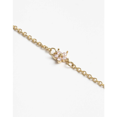 Collar Largo Florcitas Cubic Dorado