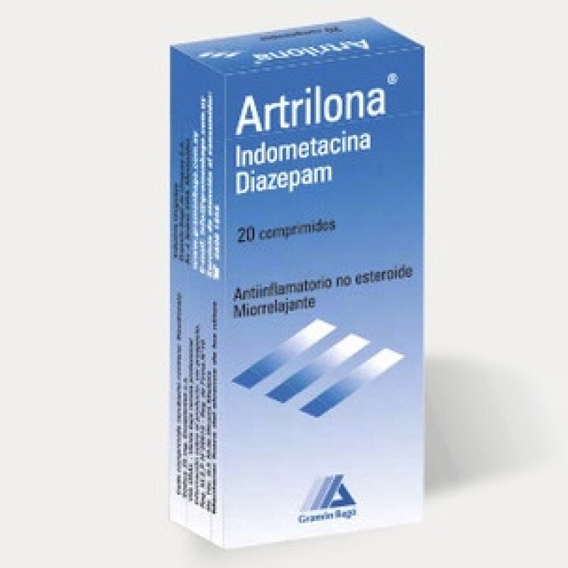 Artrilona Indometacina Diazepam 20 Comprimidos Artrilona Indometacina Diazepam 20 Comprimidos