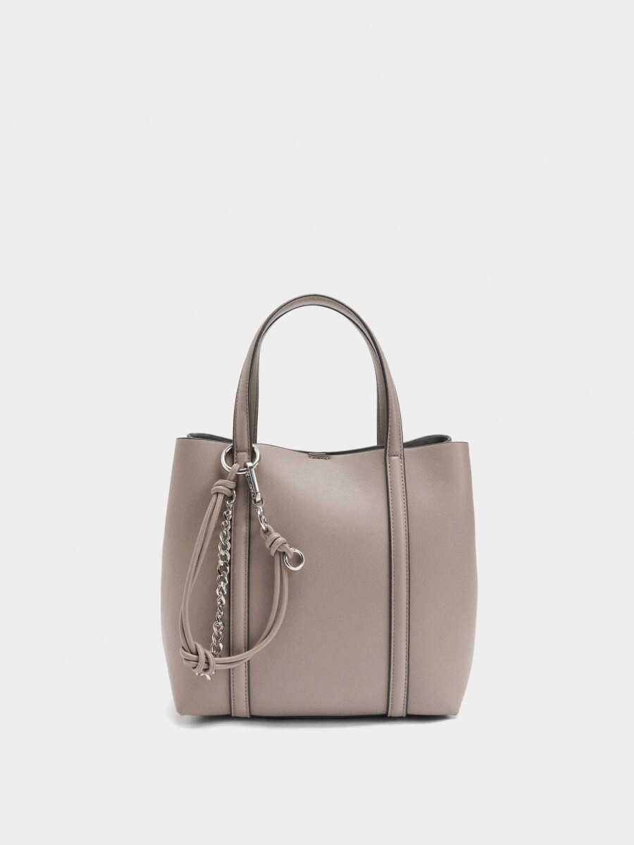 Bolso Tote Con Bandolera M gris