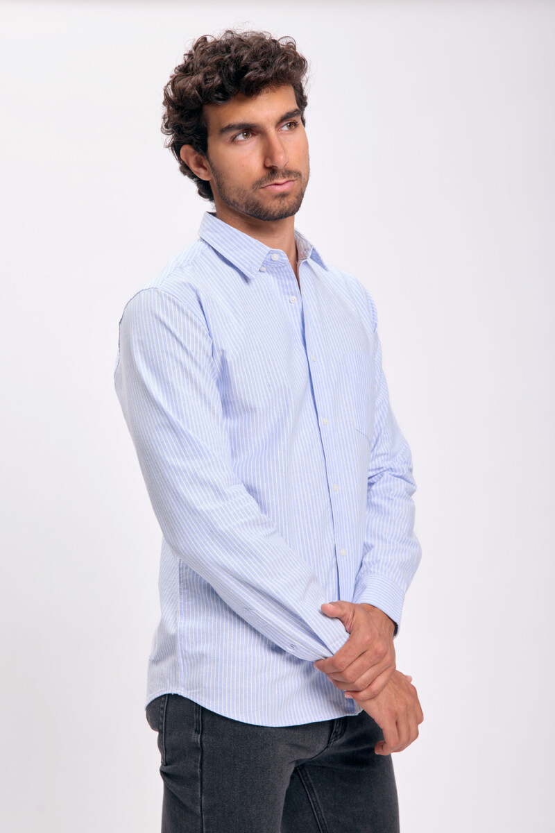 Camisa oxford rayada Blanco