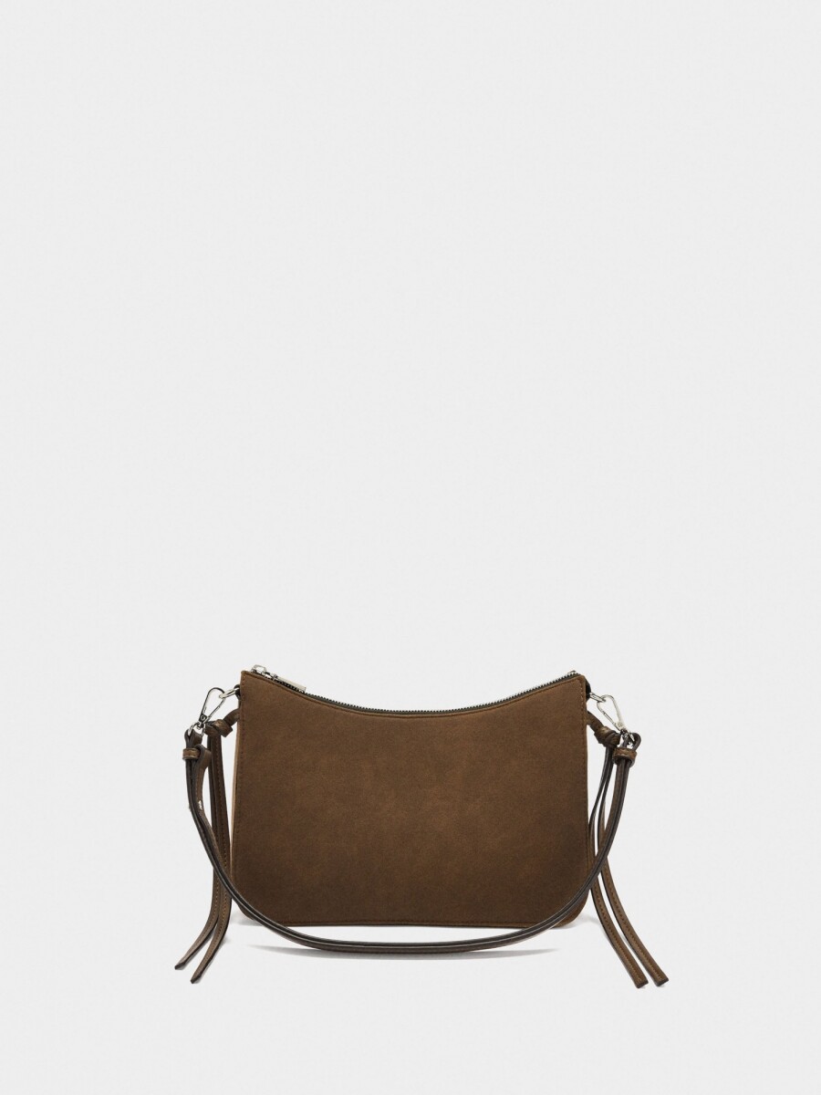Bolso Bandolera Con Tiras Laterales camel