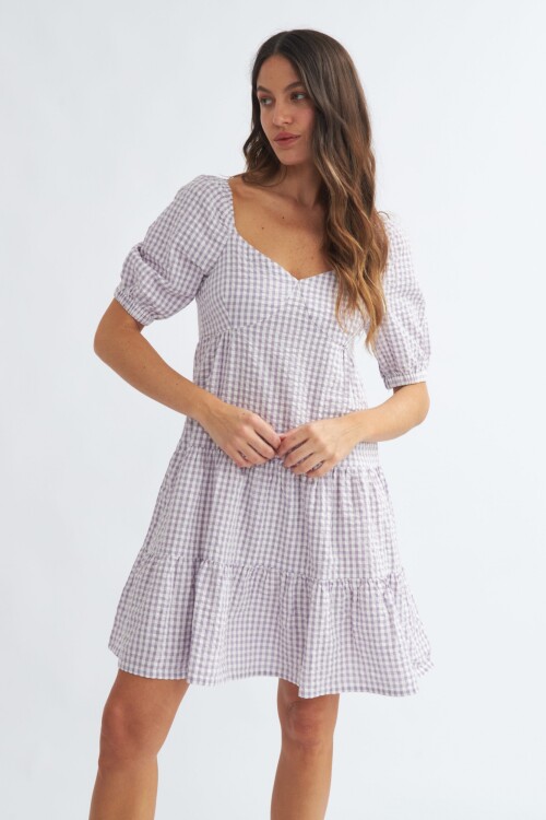 Vestido cuadro vichy LILA