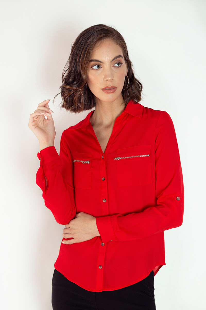 Camisa Zipper Rojo