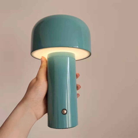 Lámpara de mesa hongo inalámbrica verde USB cálida AI9863
